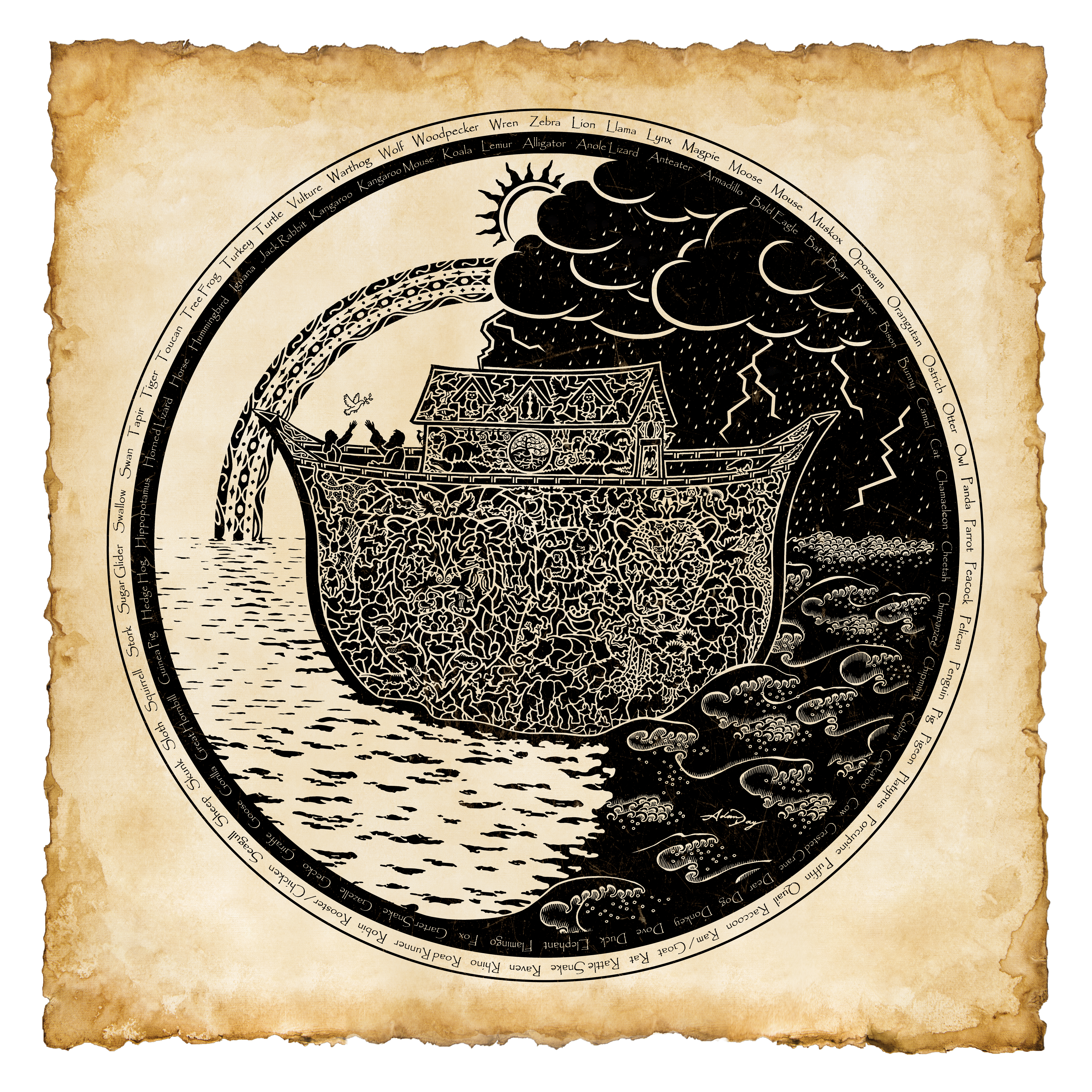 Noah's Ark Print 1 – Gray | Adam Day Art